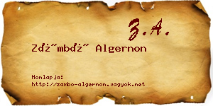 Zámbó Algernon névjegykártya